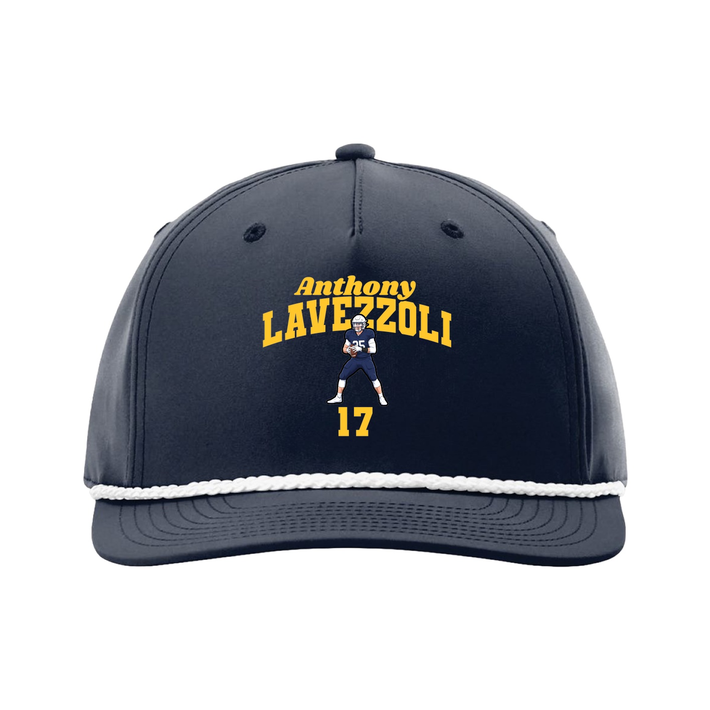 Five-Panel Classic Rope Cap — Signature Arch in Navy