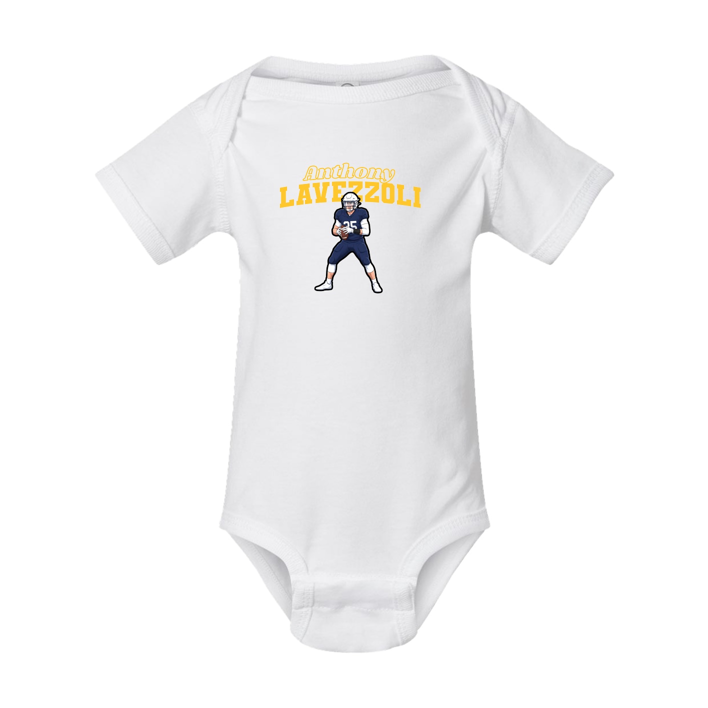 Baby Onesie — Name Arch in White