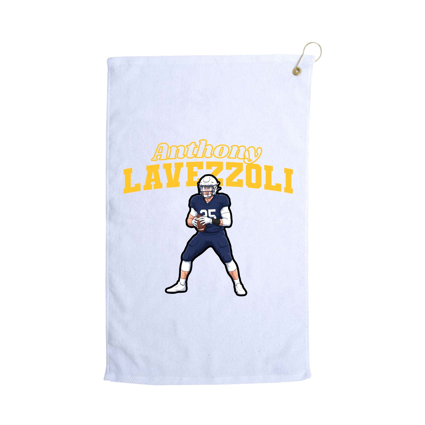 Golf Towel — Name Arch in White