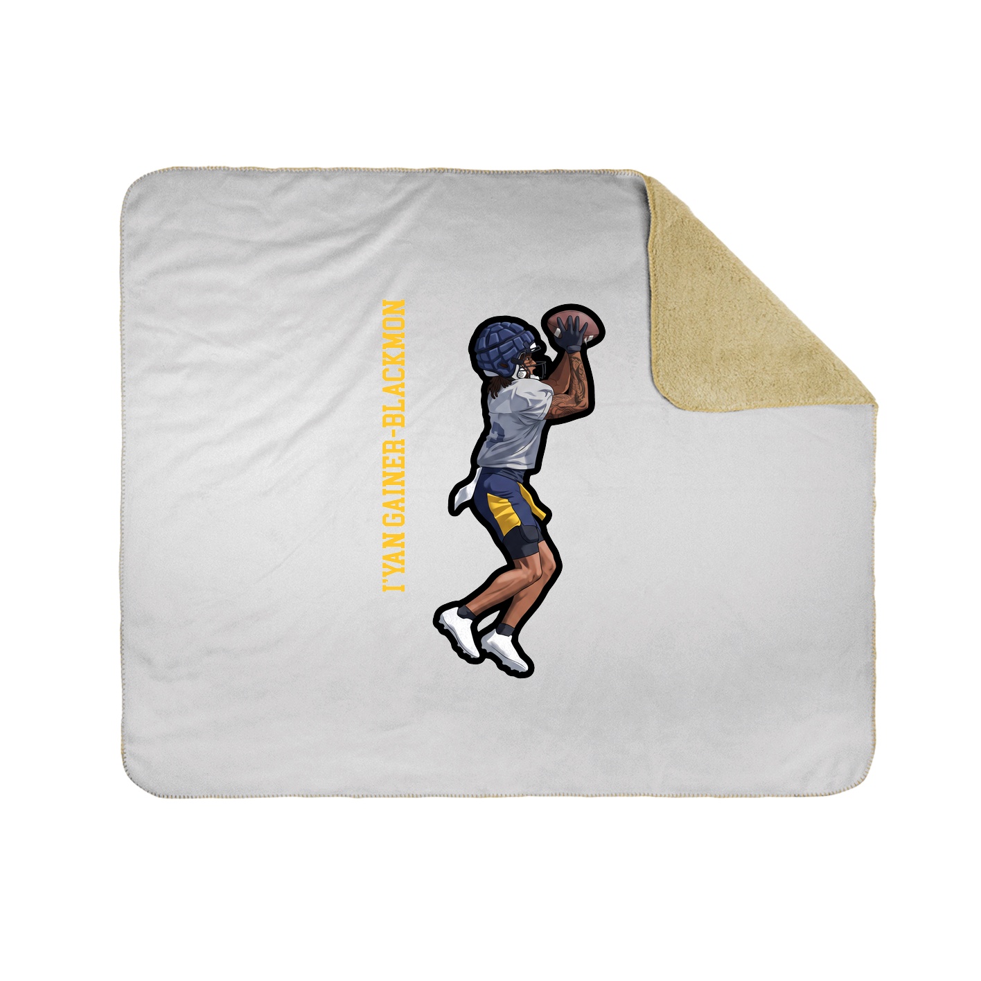 Throw Blanket — Name Vertical in White