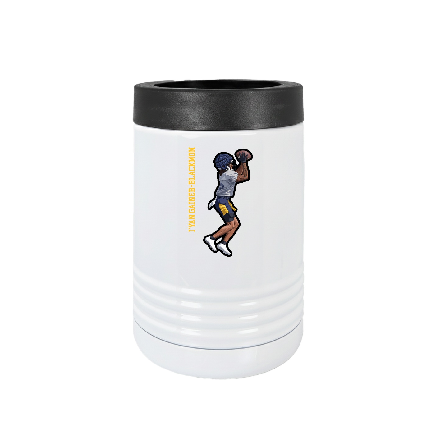 Beverage Holder — Name Vertical in White