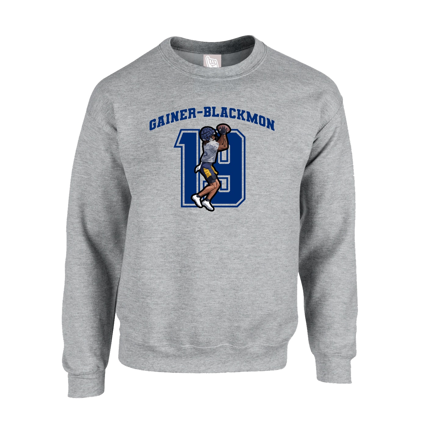 Fleece Crew — Number in Grey