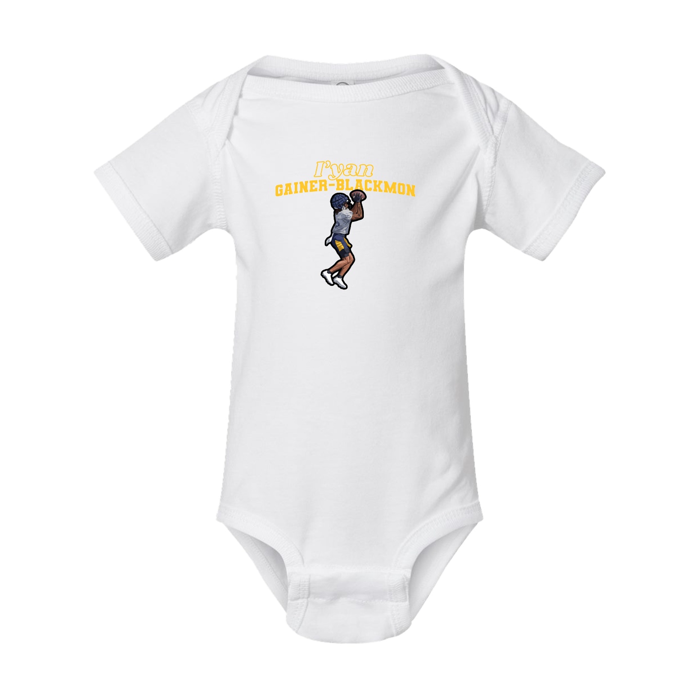 Baby Onesie — Name Arch in White