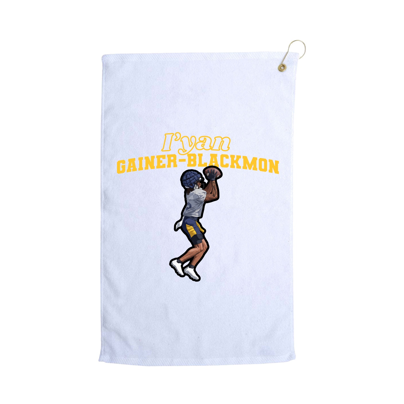 Golf Towel — Name Arch in White