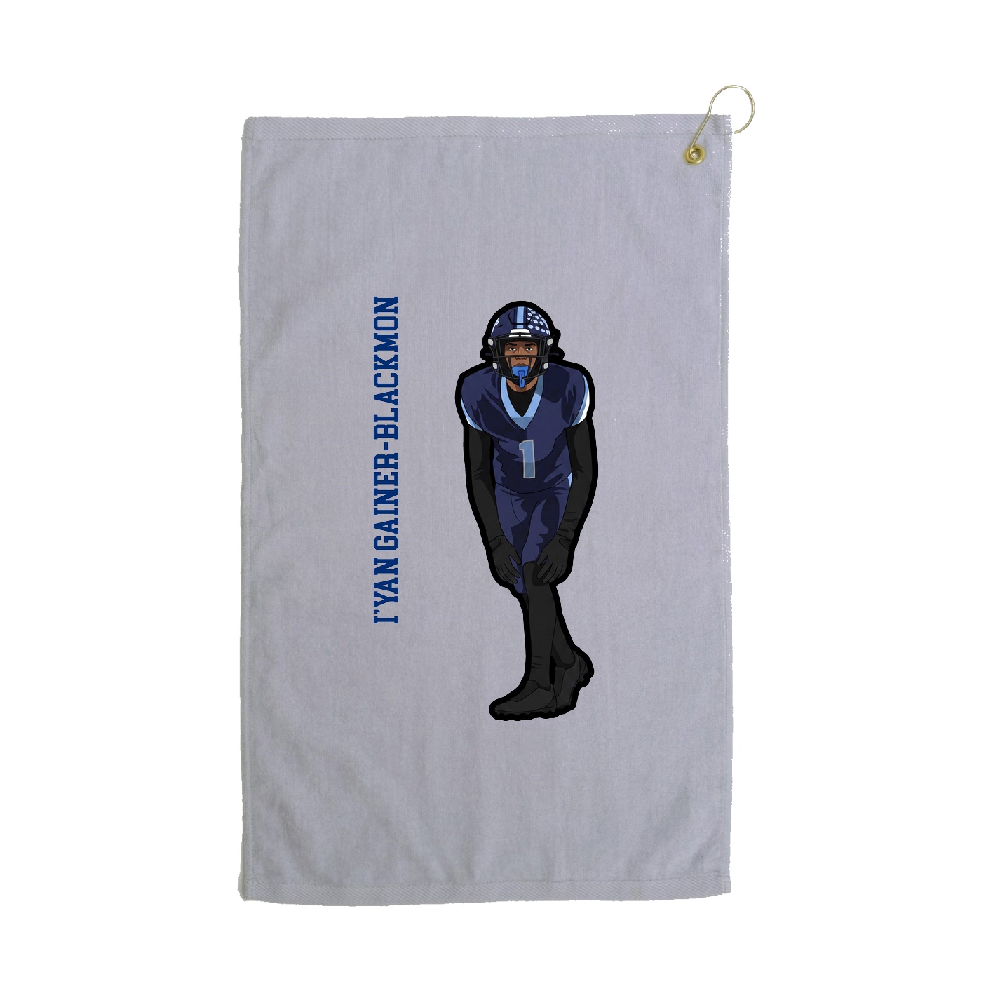 Golf Towel — Name Vertical in Grey