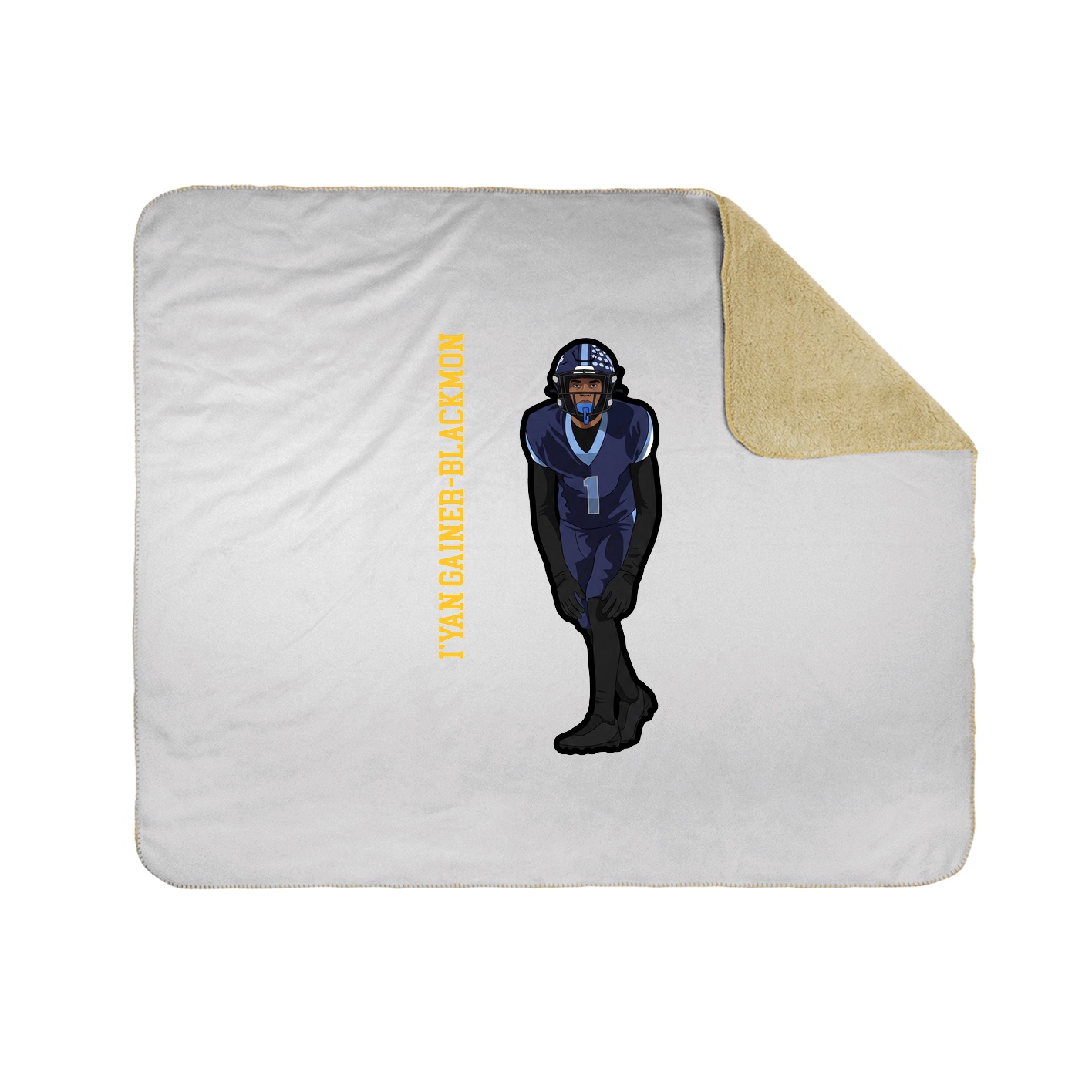 Throw Blanket — Name Vertical in White