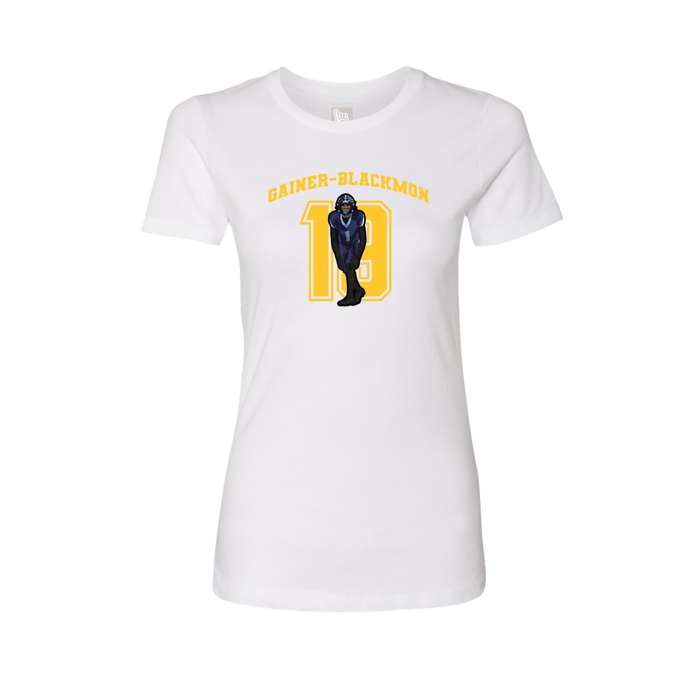 Fitted Women's Tee — Number in White