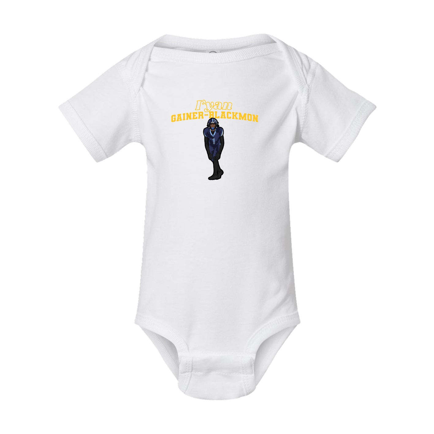 Baby Onesie — Name Arch in White