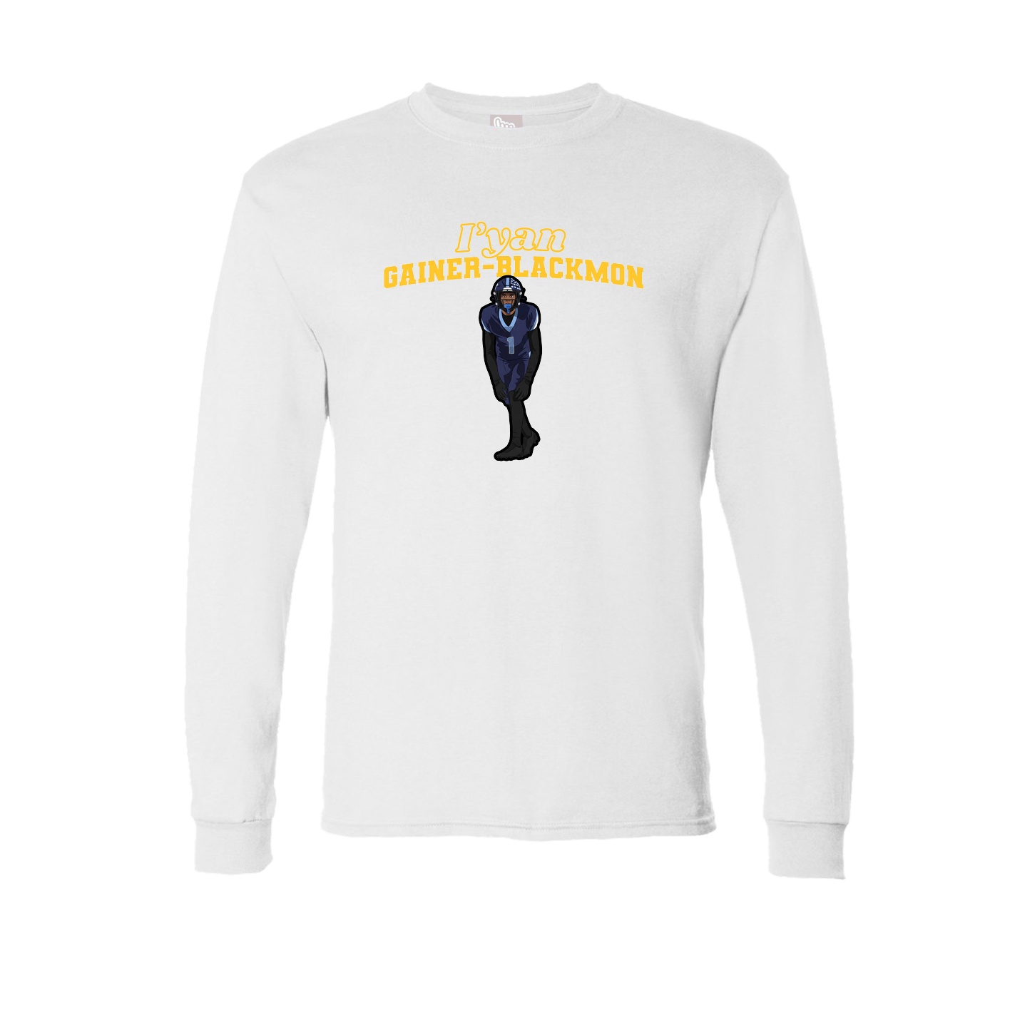 Long Sleeve Tee — Name Arch in White