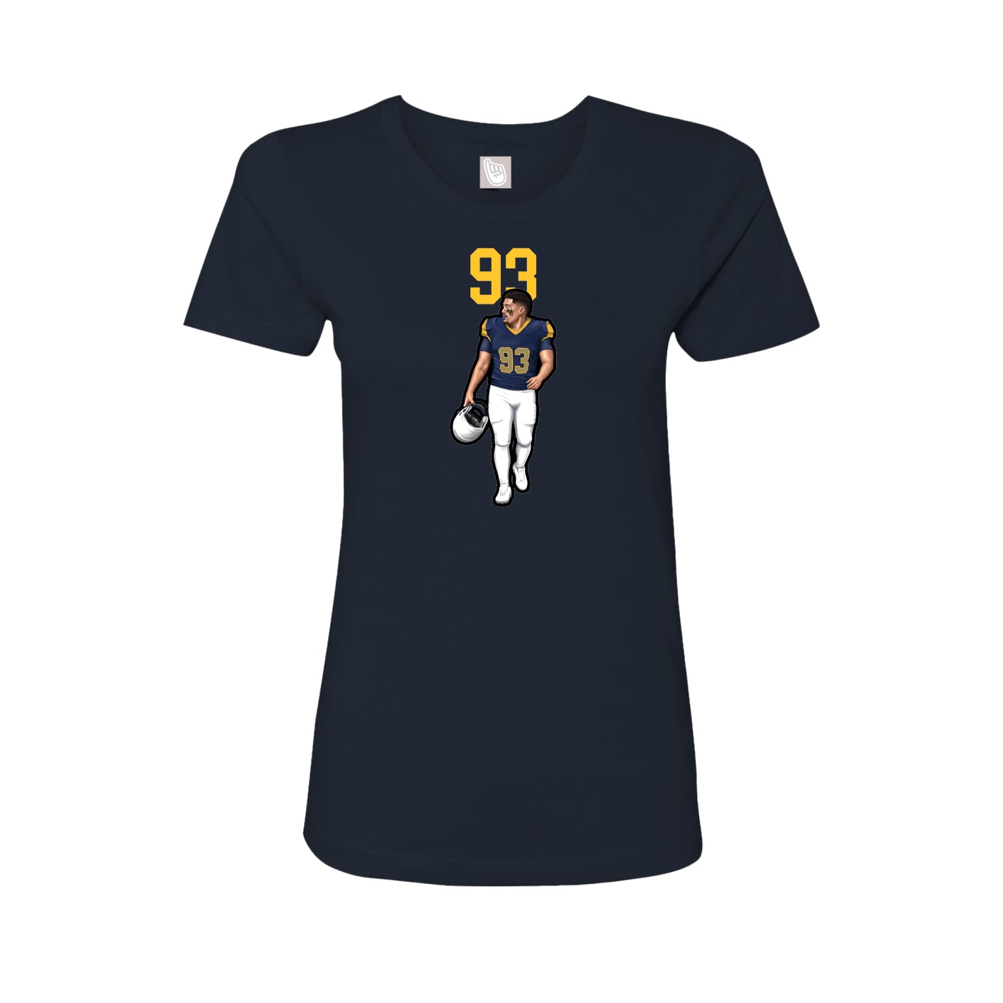 Fitted Women's Tee — Number Top in Navy