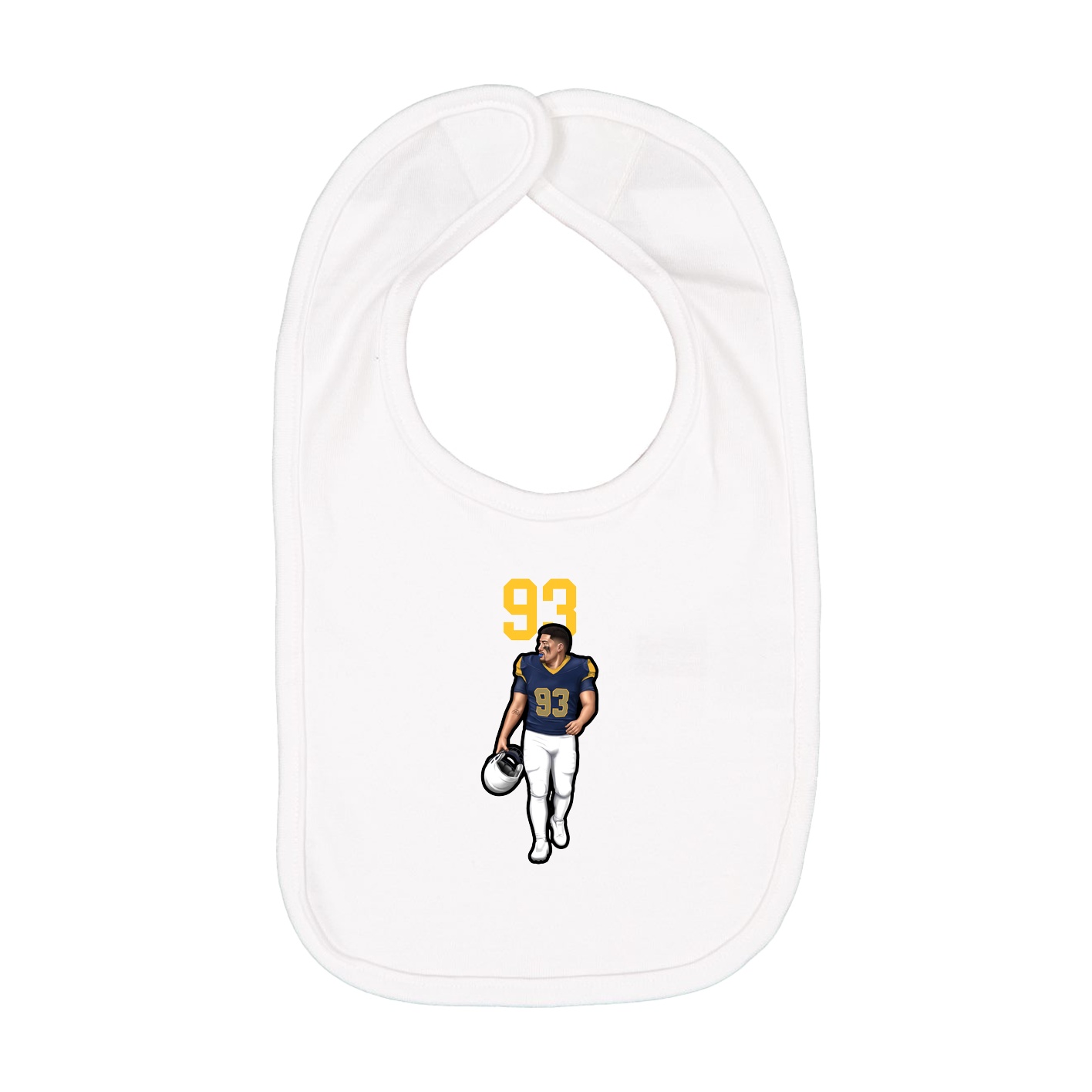 Infant Bib — Number Top in White