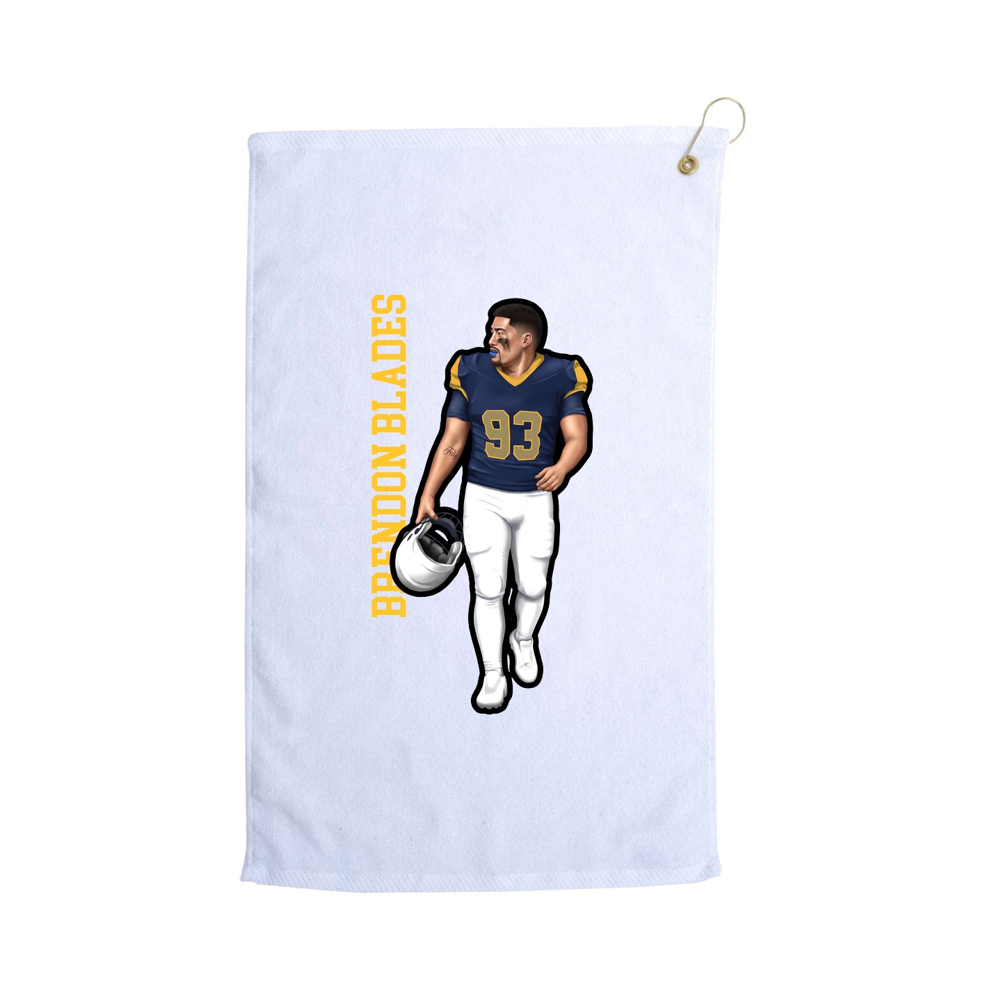 Golf Towel — Name Vertical in White