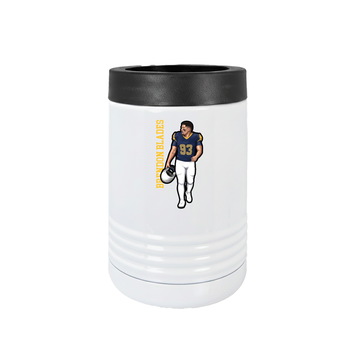Beverage Holder — Name Vertical in White