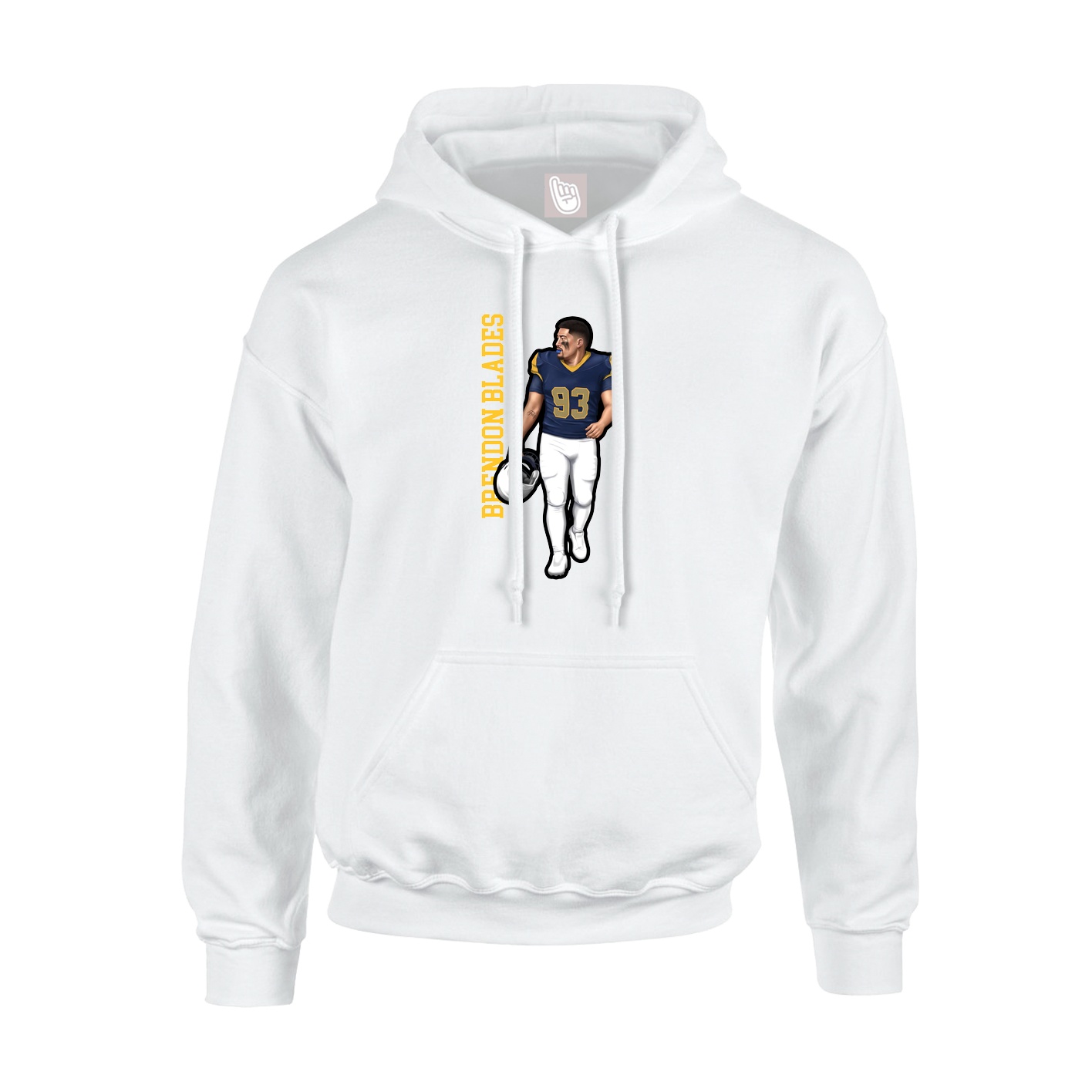 Hoodie — Name Vertical in White