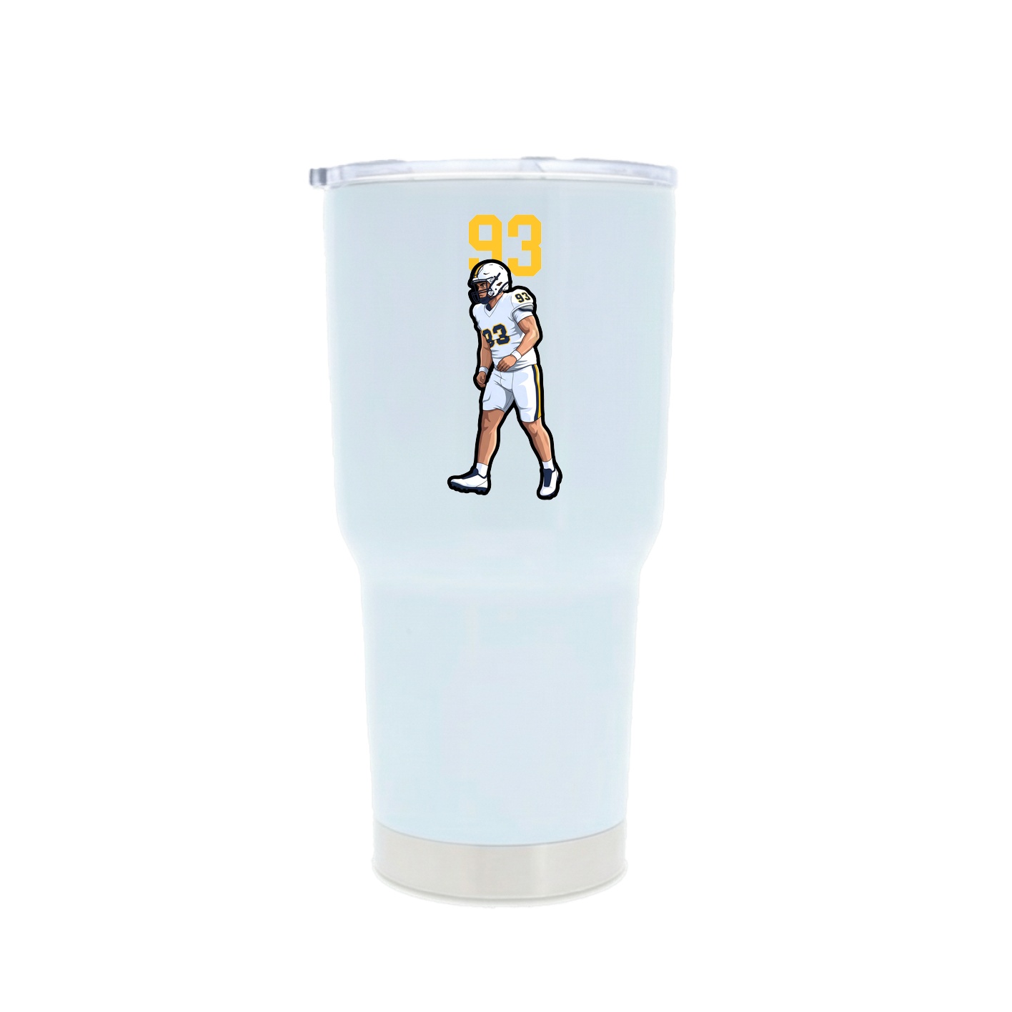 30oz Stainless Steel Tumbler — Number Top in White