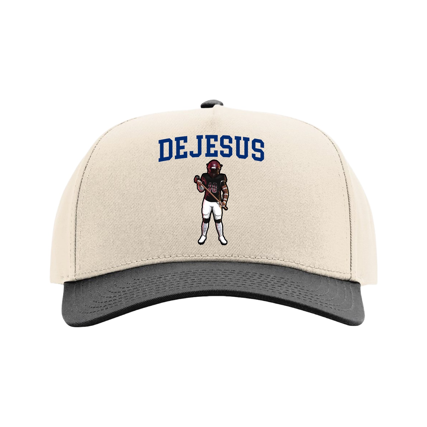 Full Fabric Five-Panel Champ Cap — Shirsey in Cream/Black