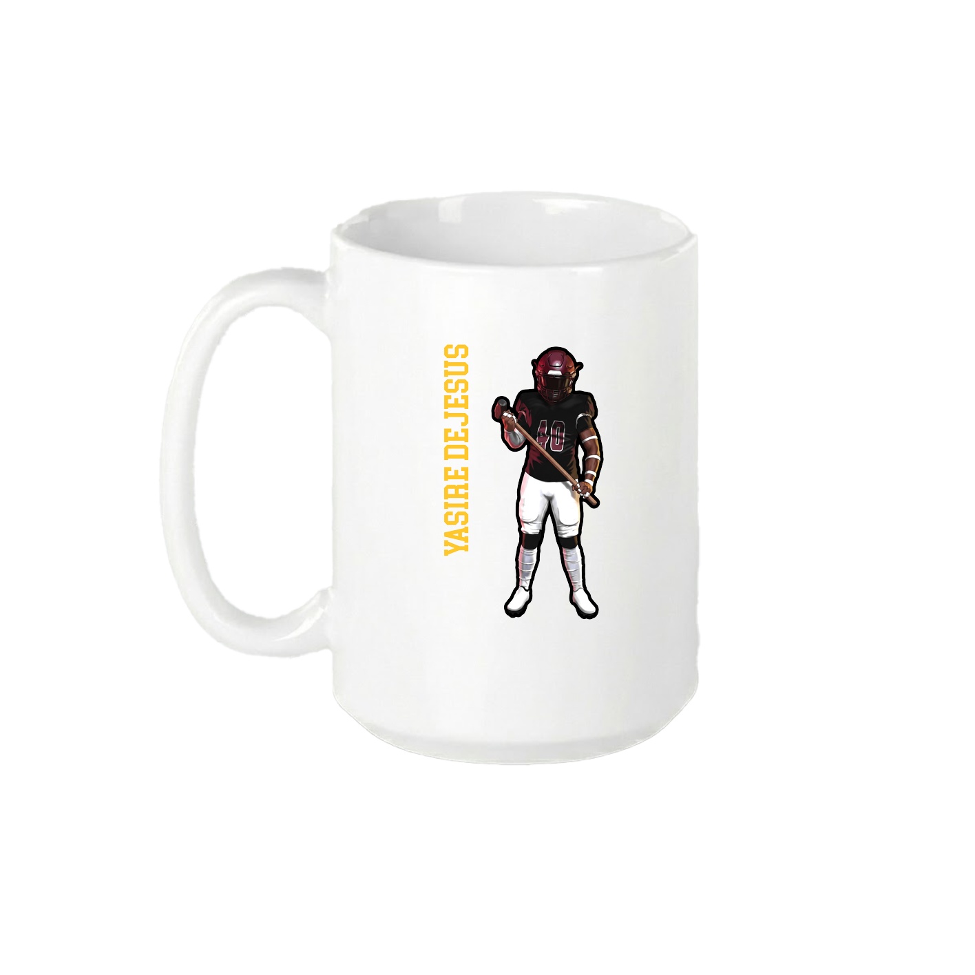15oz Coffee Mug — Name Vertical in White