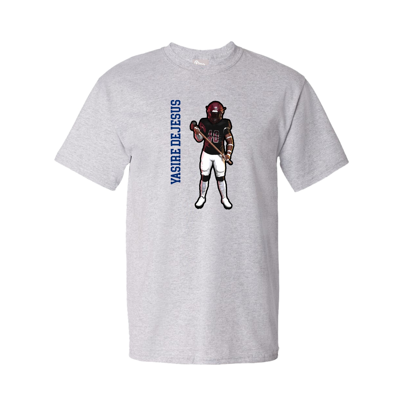 Tee — Name Vertical in Grey