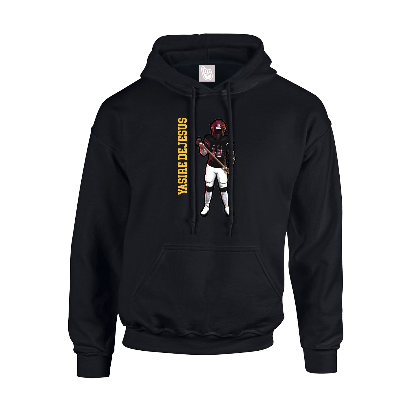 Hoodie — Name Vertical in Black