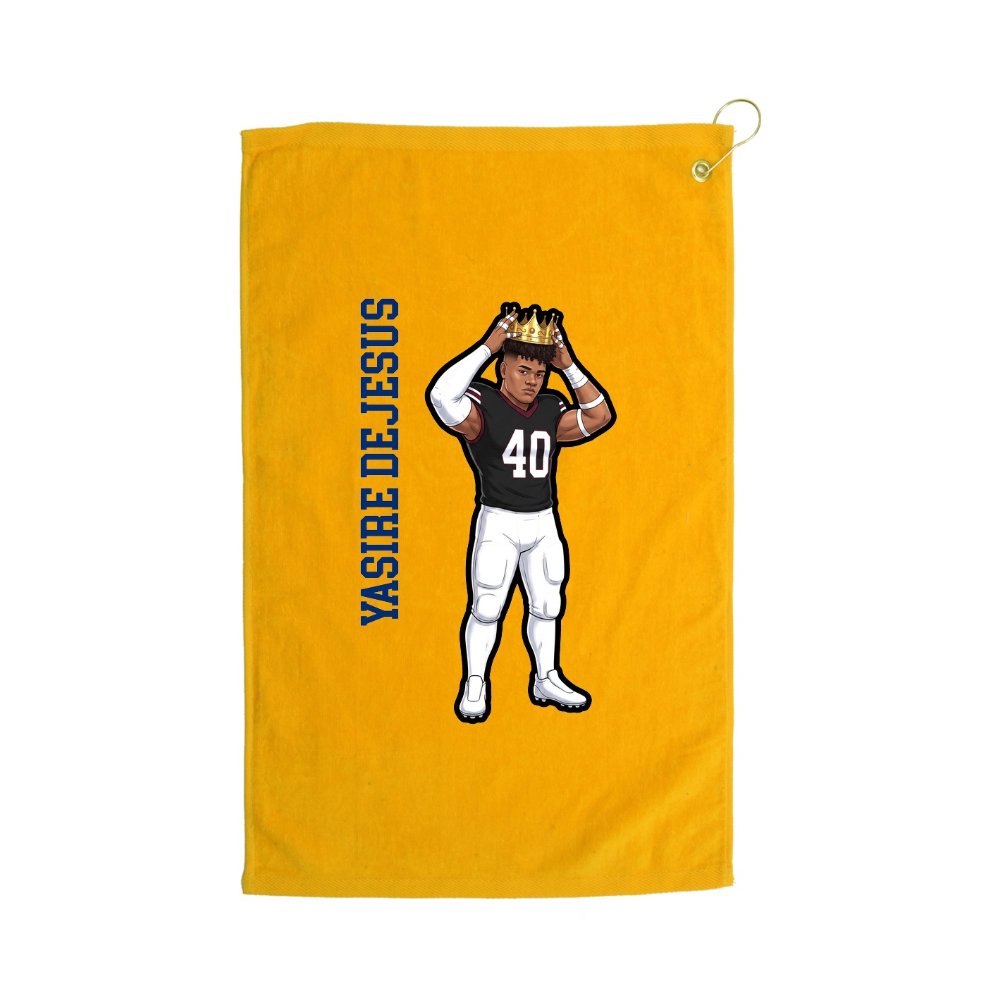 Golf Towel — Name Vertical in Gold