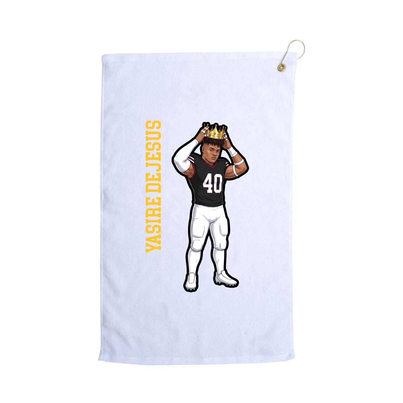 Golf Towel — Name Vertical in White