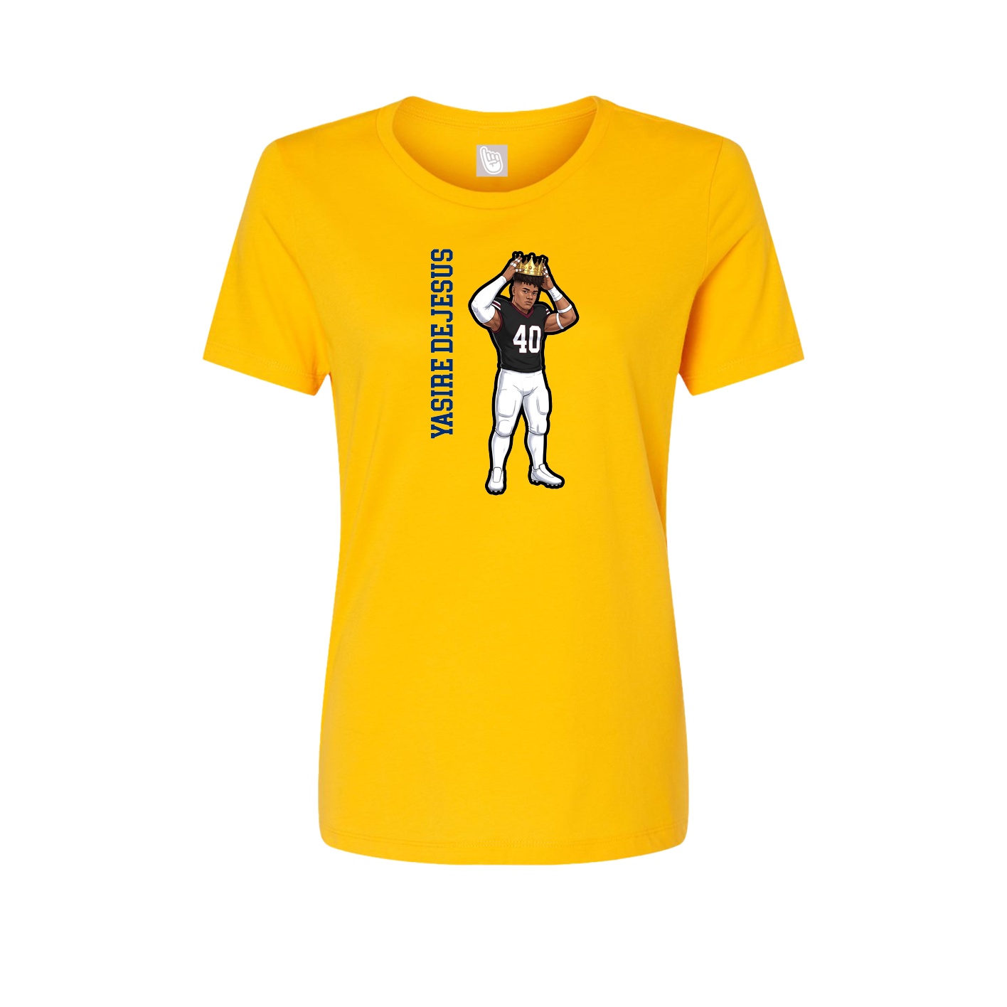 Womens Tee — Name Vertical in Gold