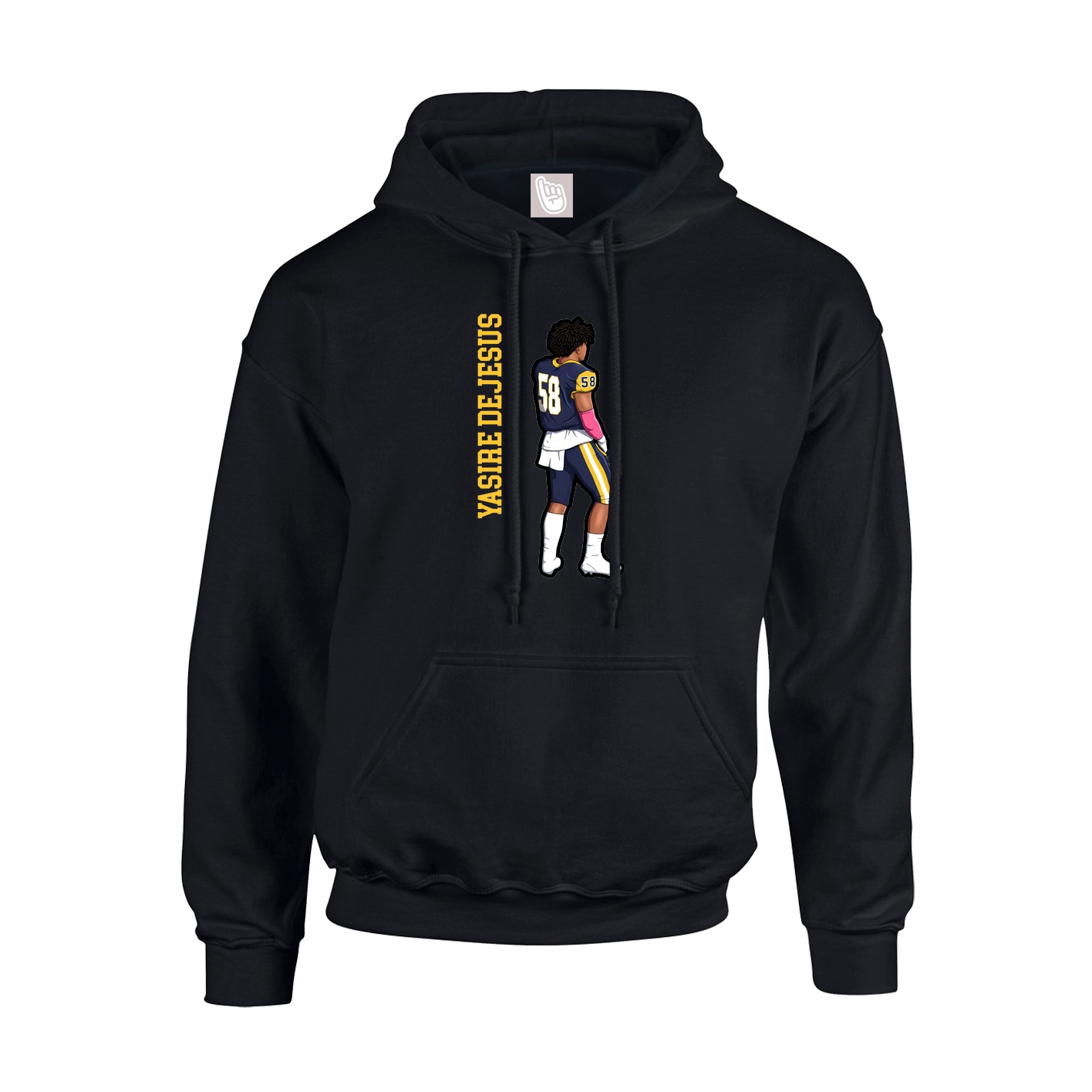 Youth Hoodie — Name Vertical in Black