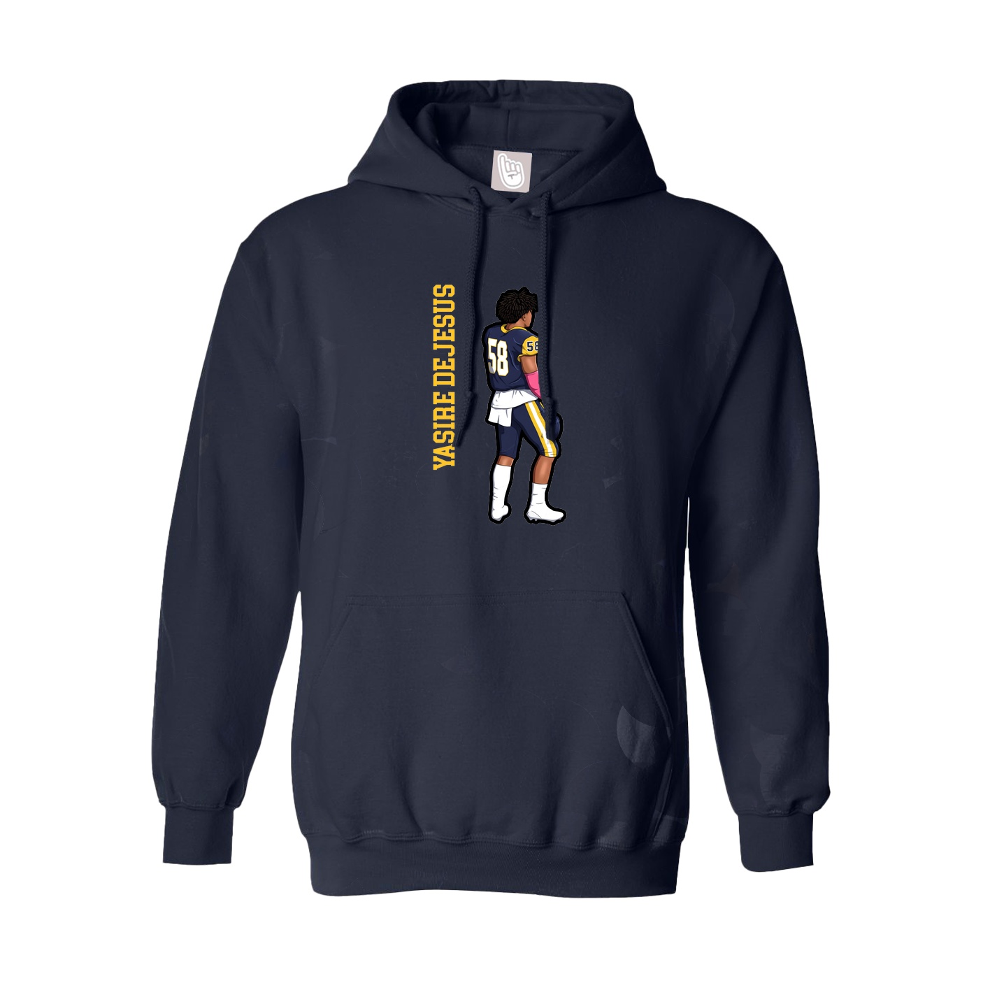 Youth Hoodie — Name Vertical in Navy