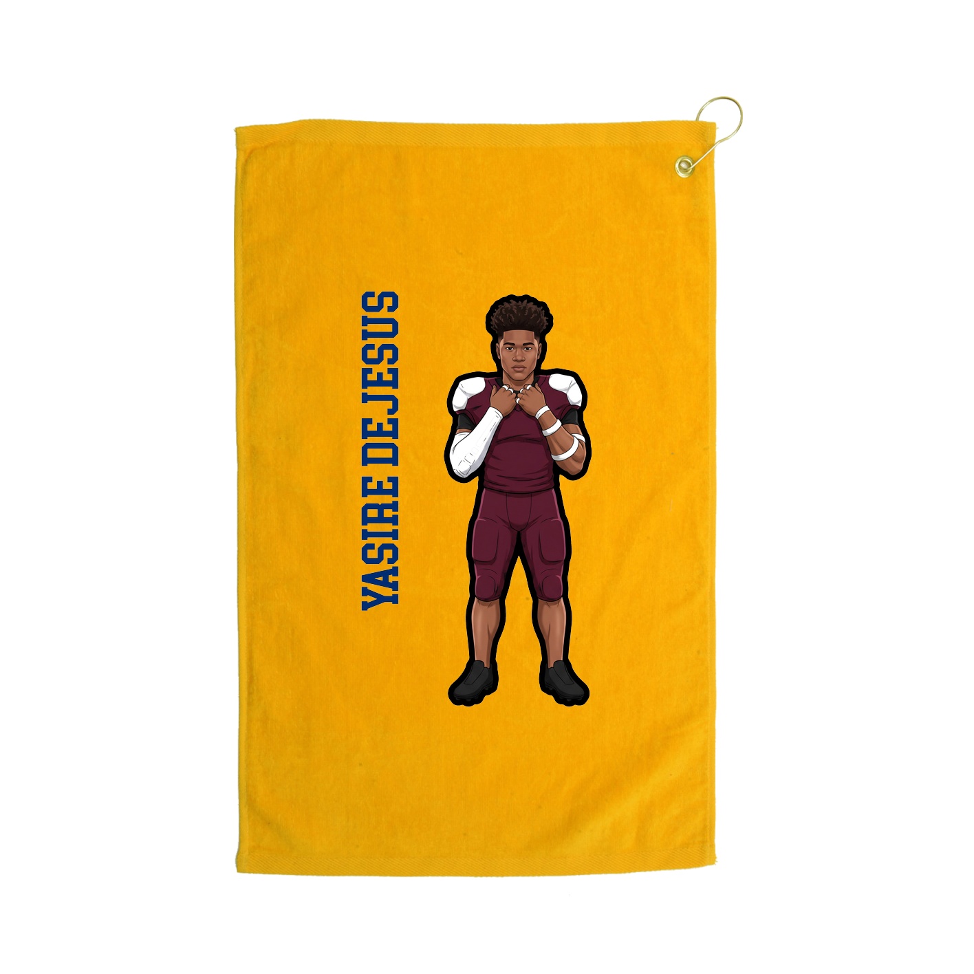 Golf Towel — Name Vertical in Gold