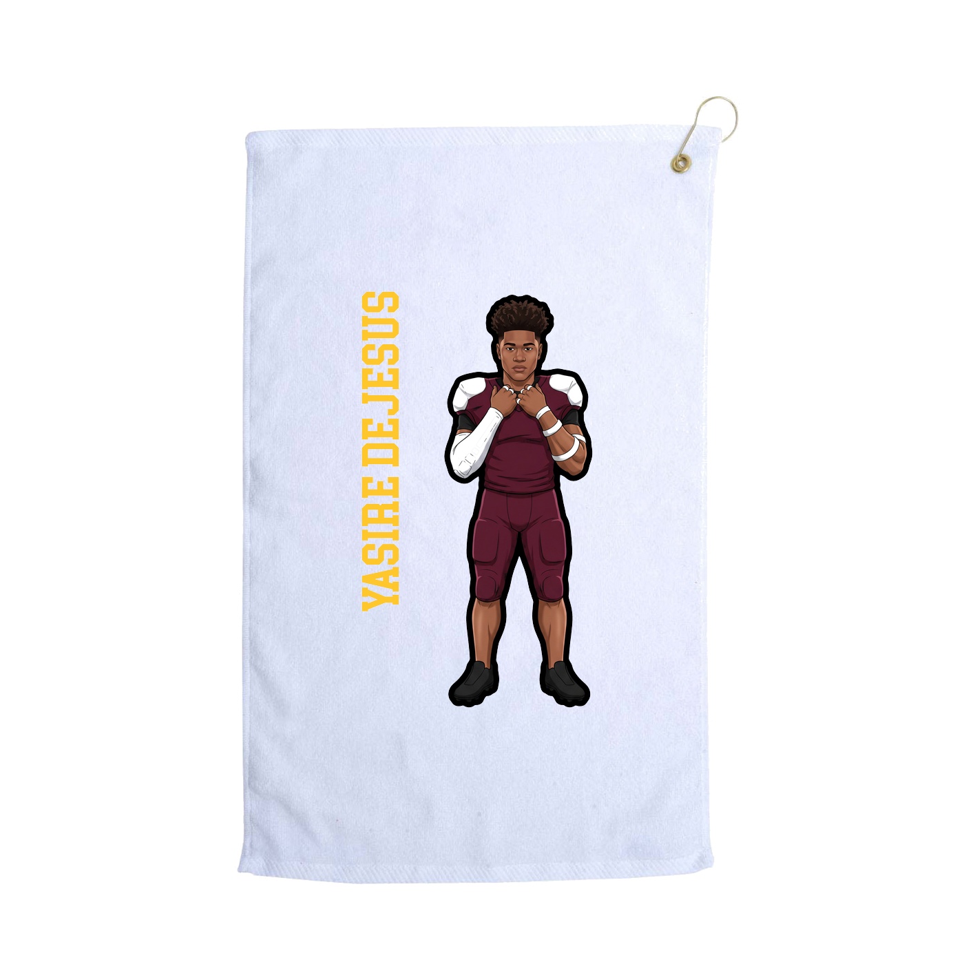 Golf Towel — Name Vertical in White