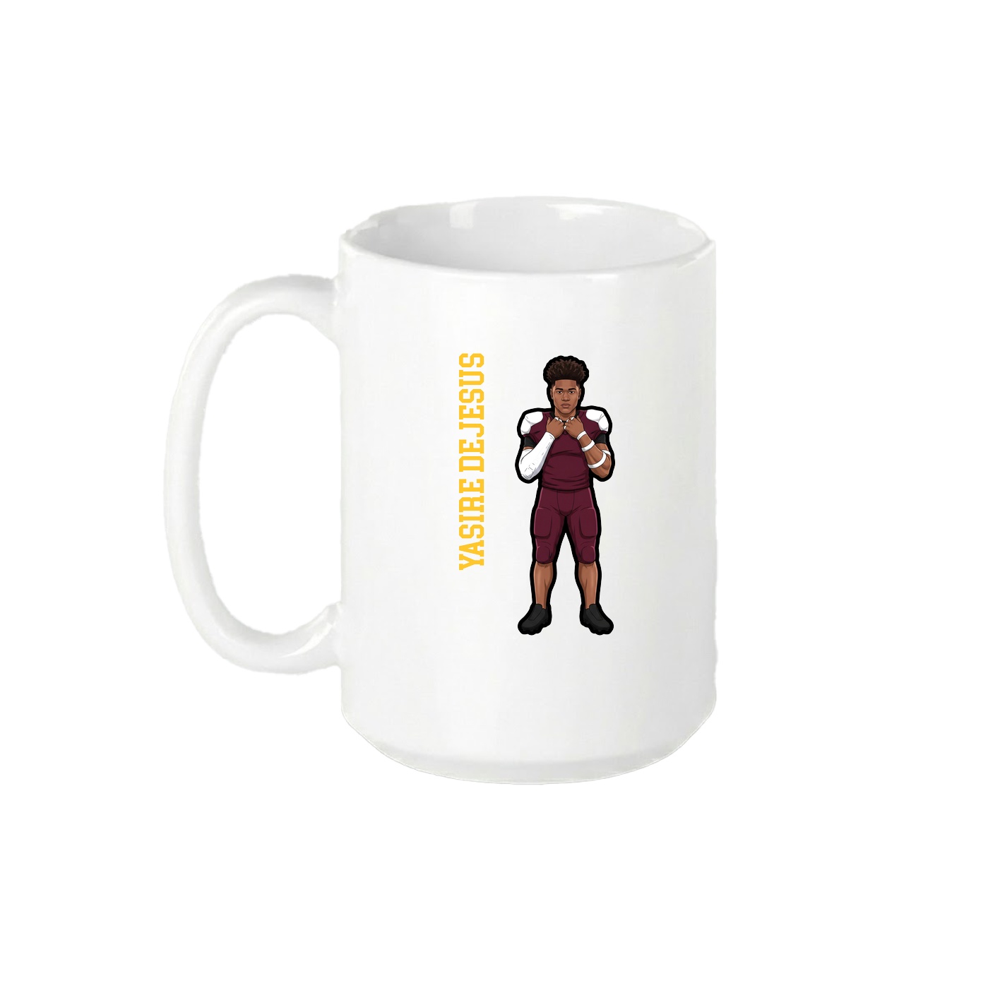 15oz Coffee Mug — Name Vertical in White