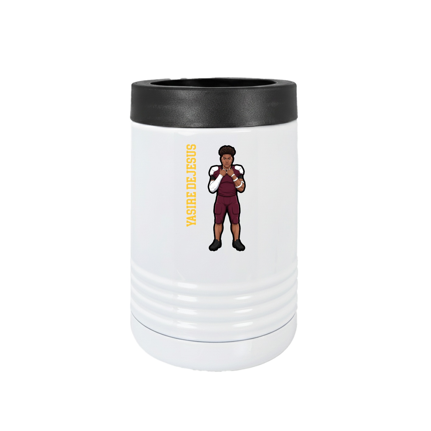 Beverage Holder — Name Vertical in White