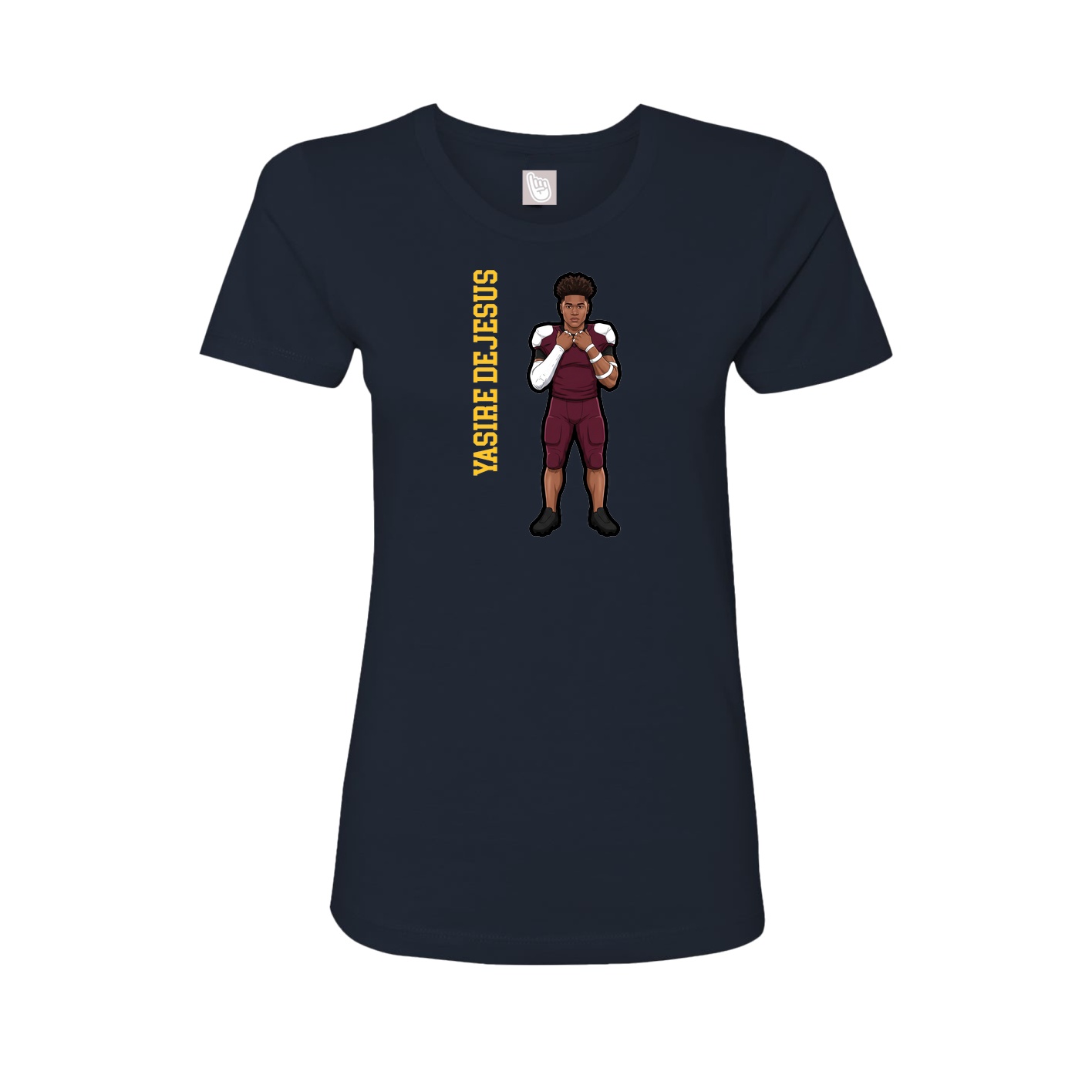 Womens Tee — Name Vertical in Navy
