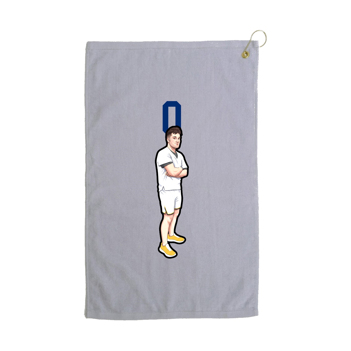 Golf Towel — Number Top in Grey