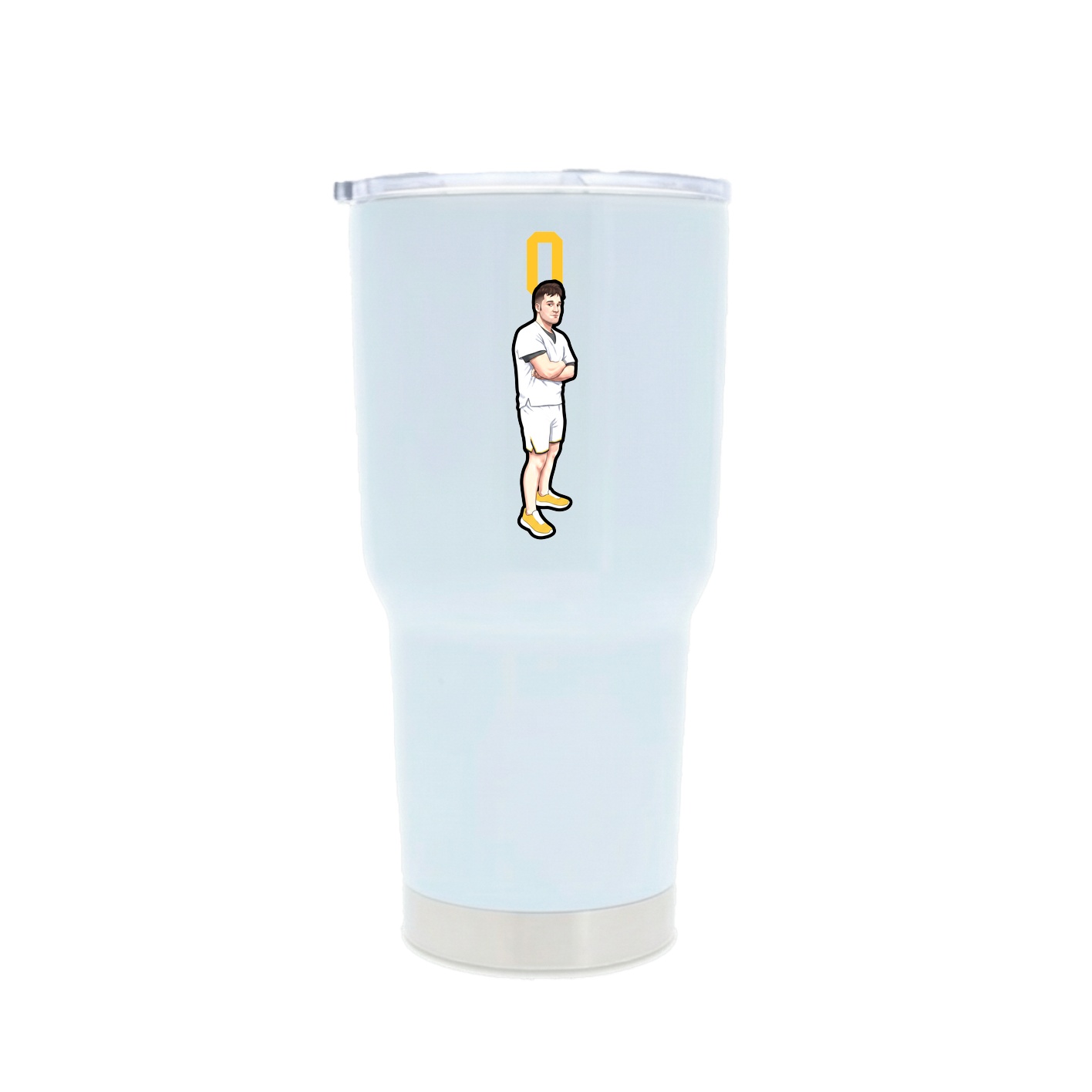 30oz Stainless Steel Tumbler — Number Top in White