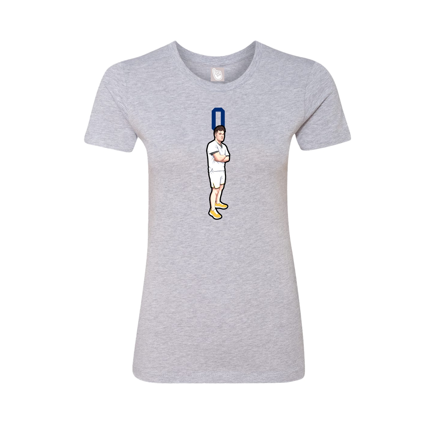 Fitted Women's Tee — Number Top in Grey