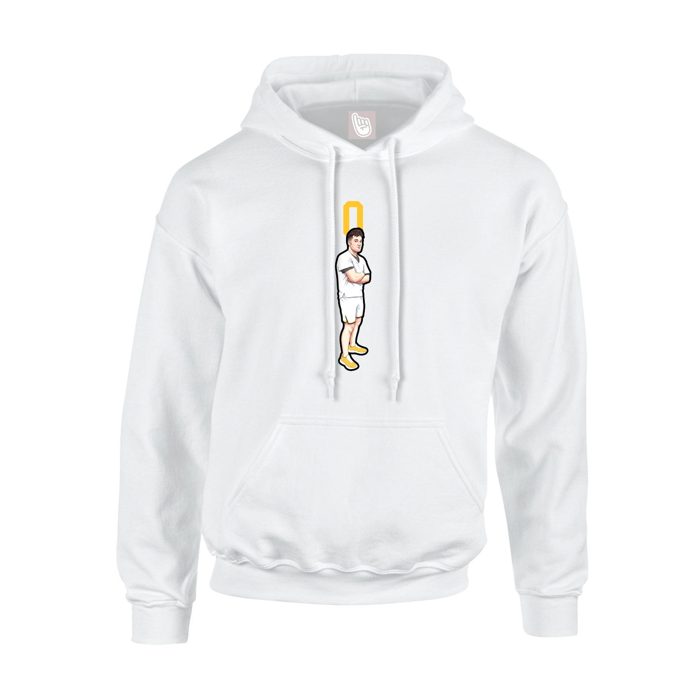 Youth Hoodie — Number Top in White