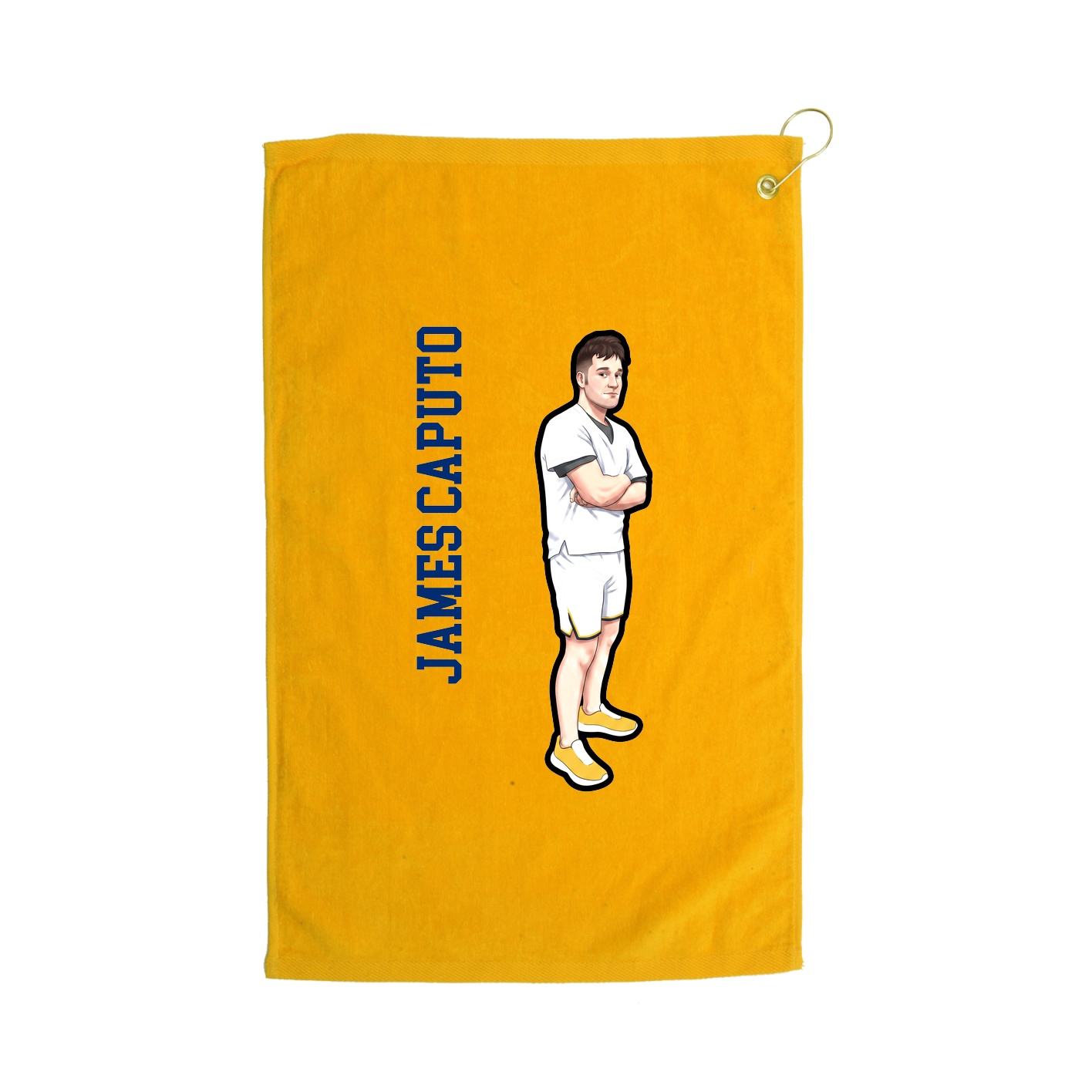 Golf Towel — Name Vertical in Gold