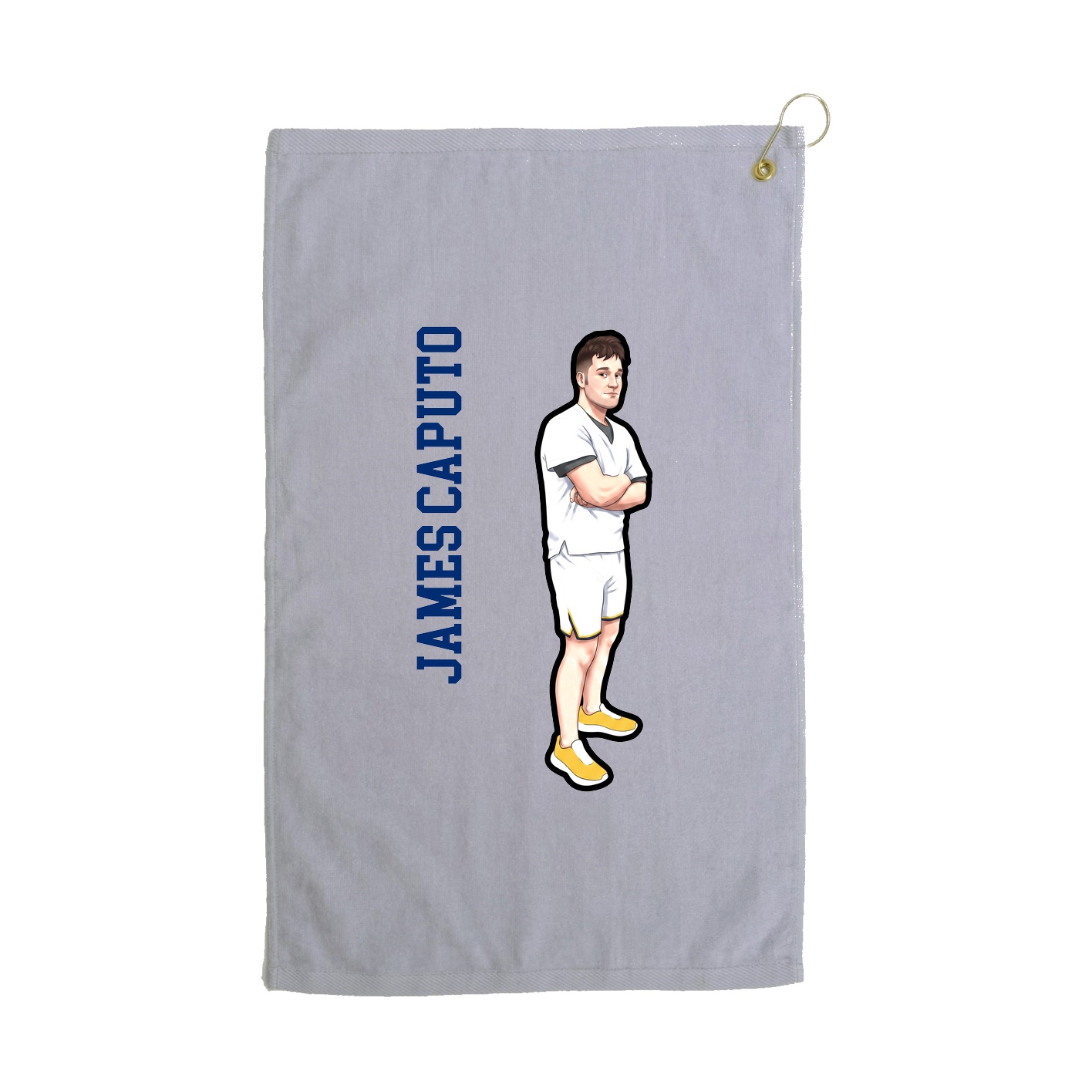 Golf Towel — Name Vertical in Grey