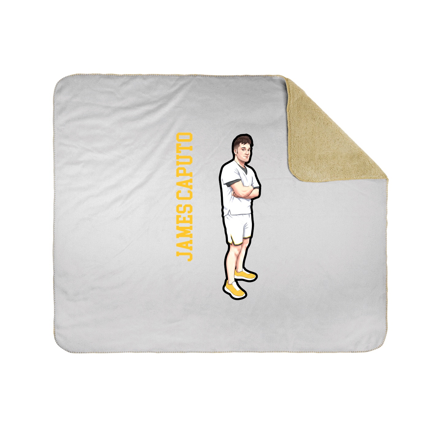Throw Blanket — Name Vertical in White