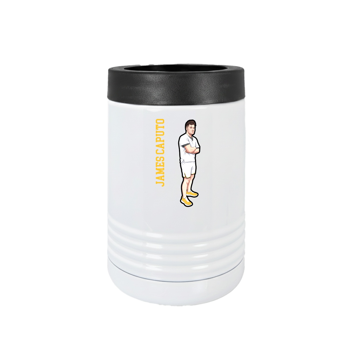 Beverage Holder — Name Vertical in White