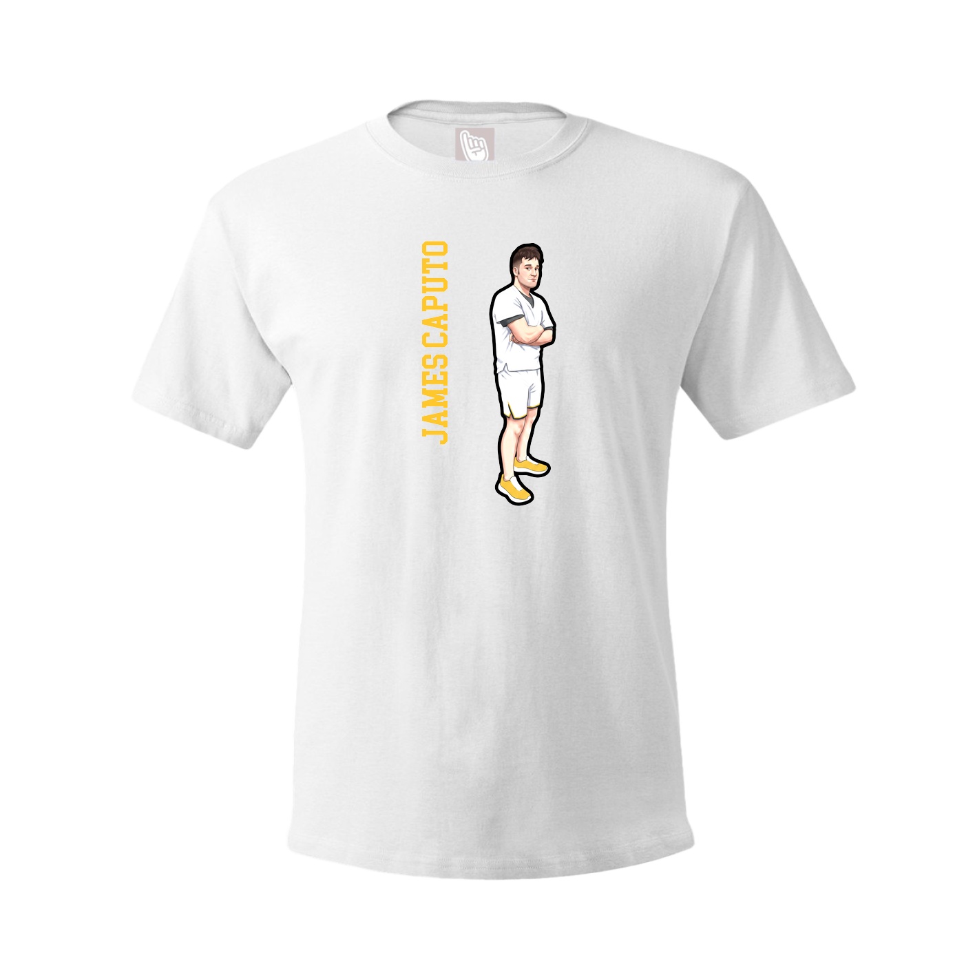 Tee — Name Vertical in White