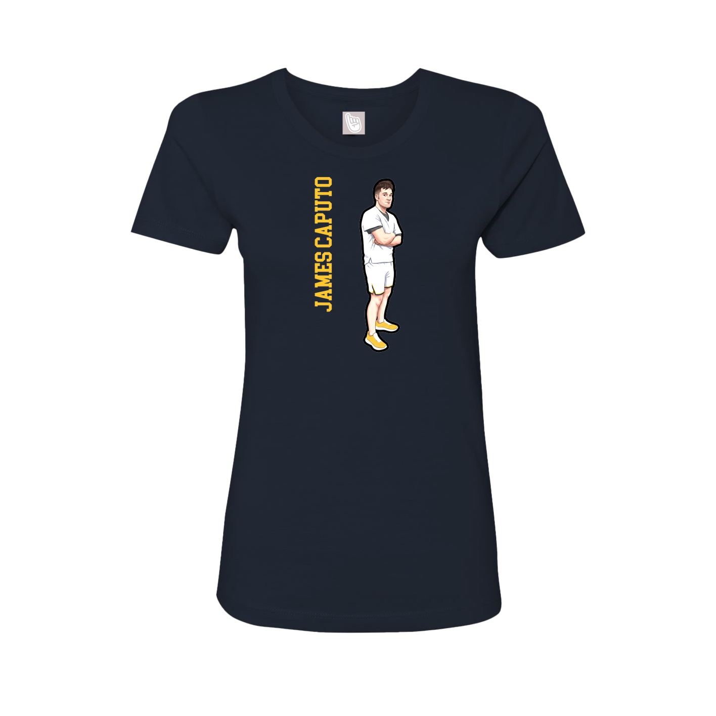 Fitted Women's Tee — Name Vertical in Navy