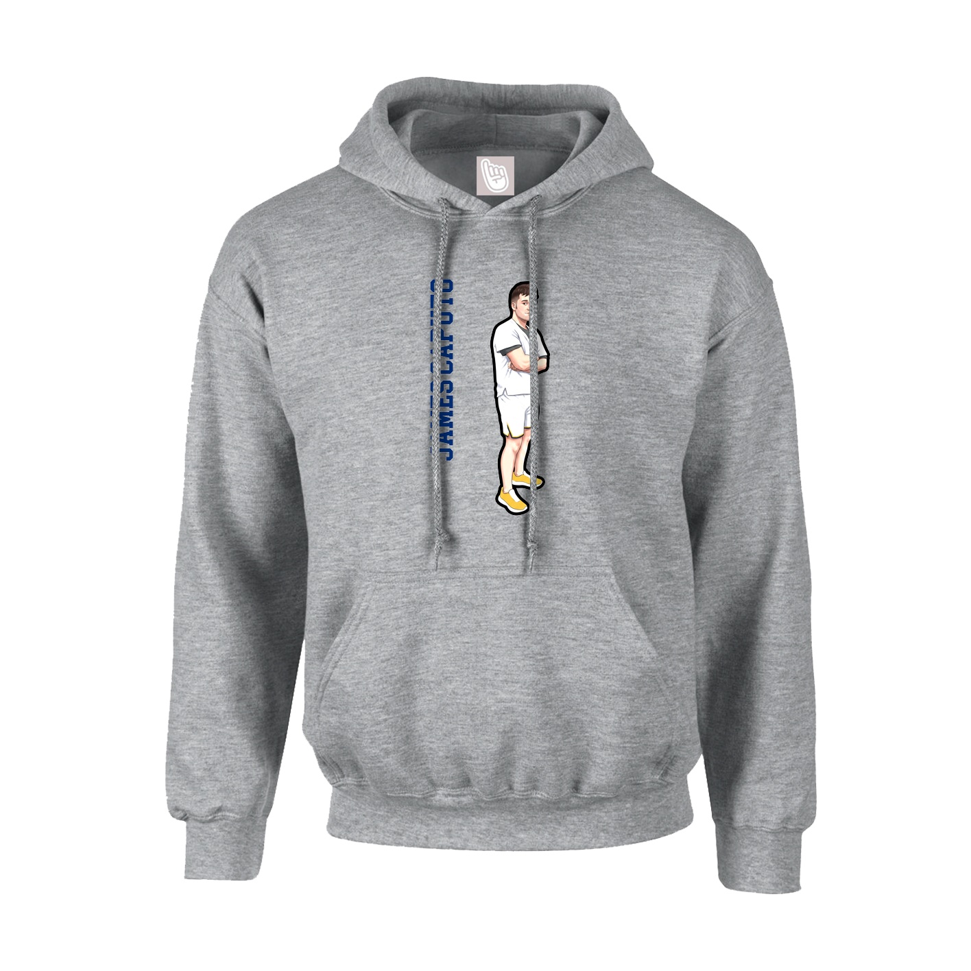 Youth Hoodie — Name Vertical in Grey