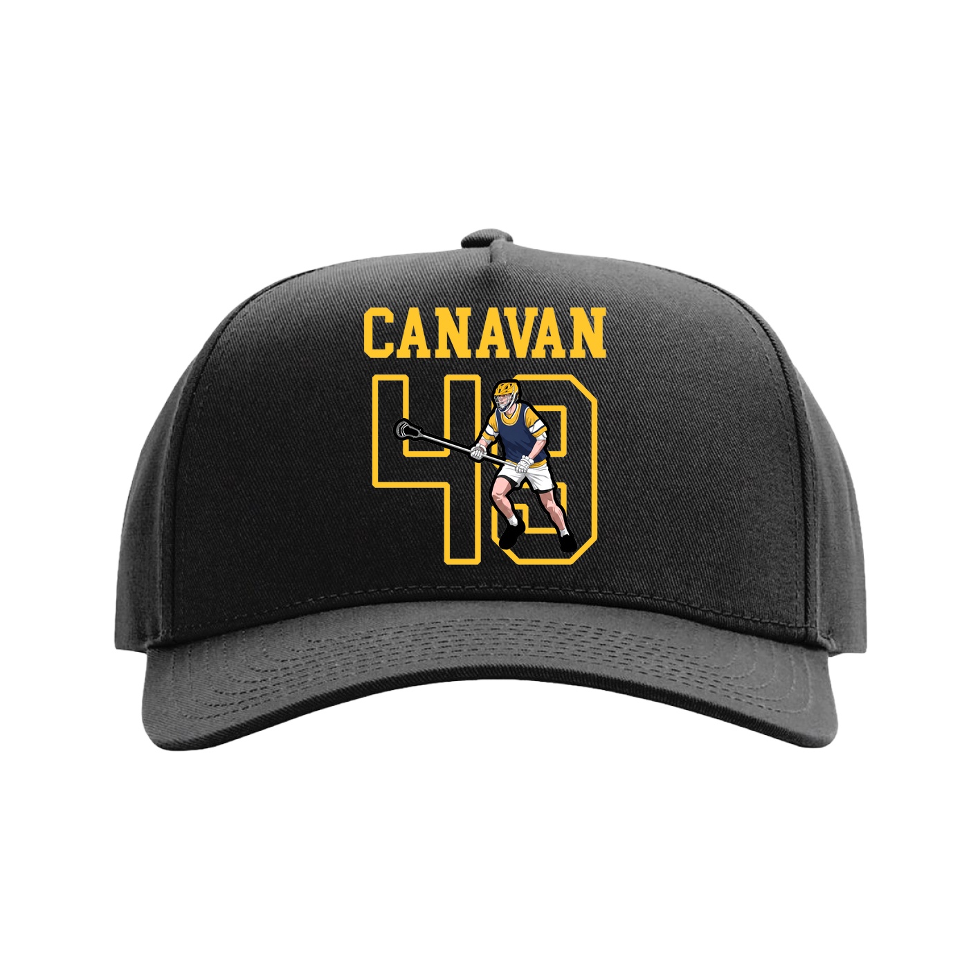 Full Fabric Five-Panel Champ Cap — Shirsey in Black