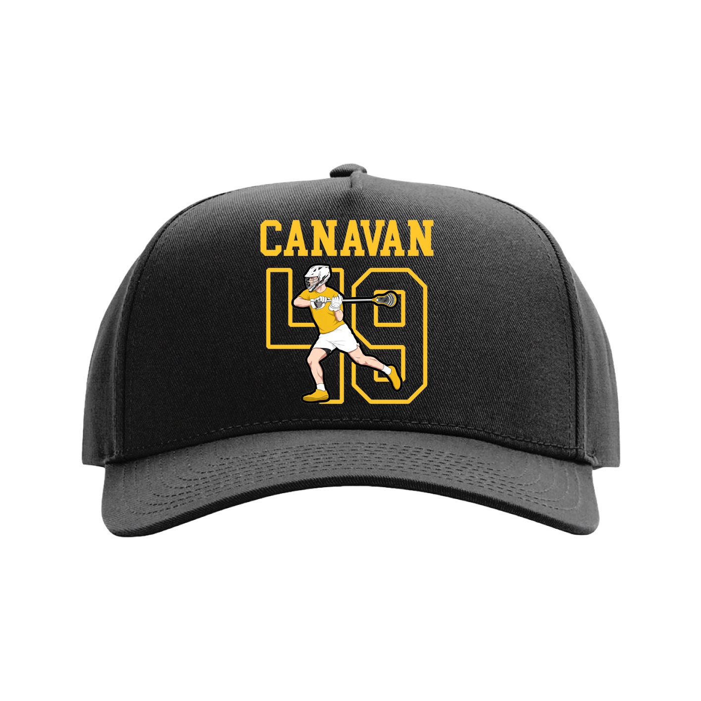 Full Fabric Five-Panel Champ Cap — Shirsey in Black