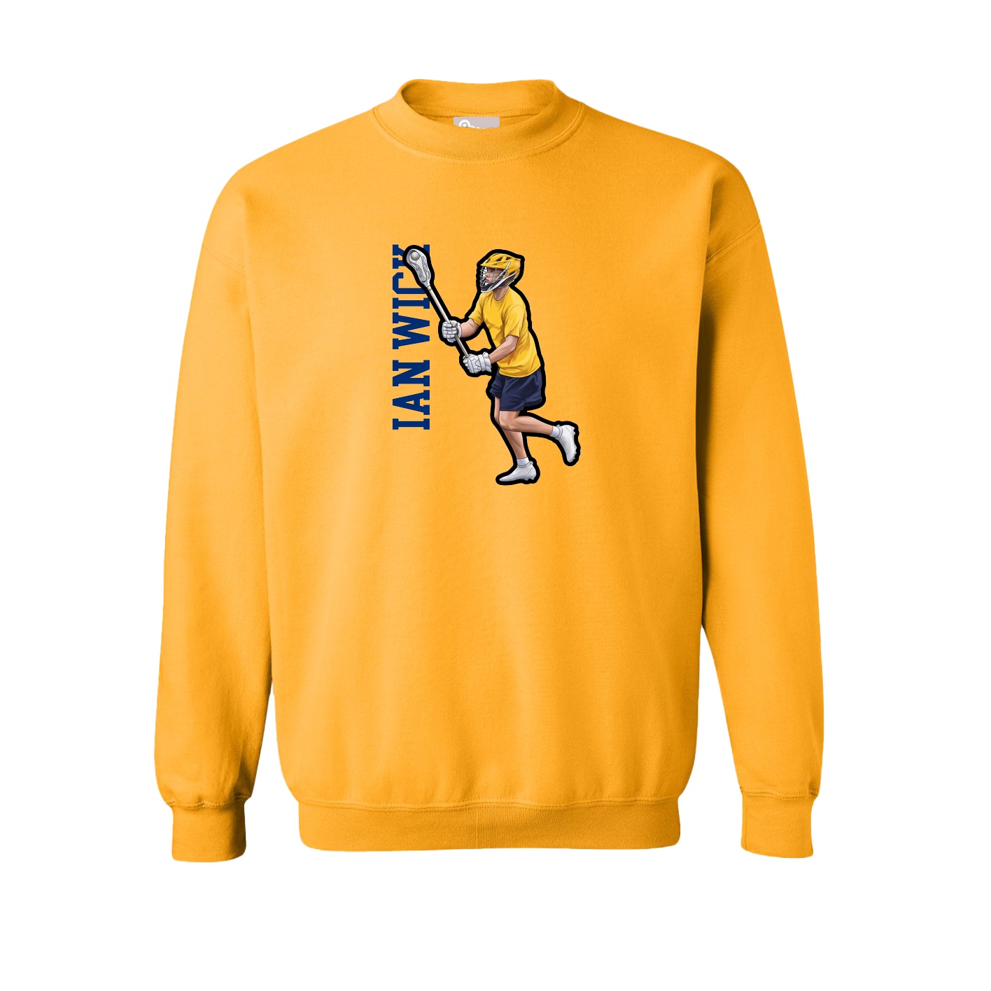 Fleece Crew — Name Vertical in Gold