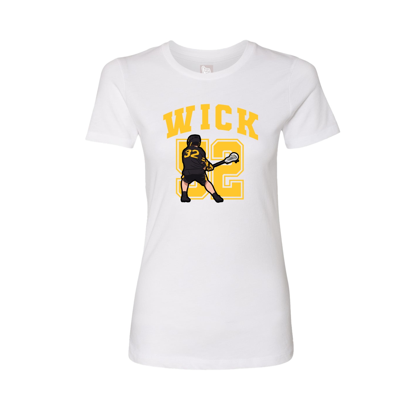 Fitted Women's Tee — Number in White