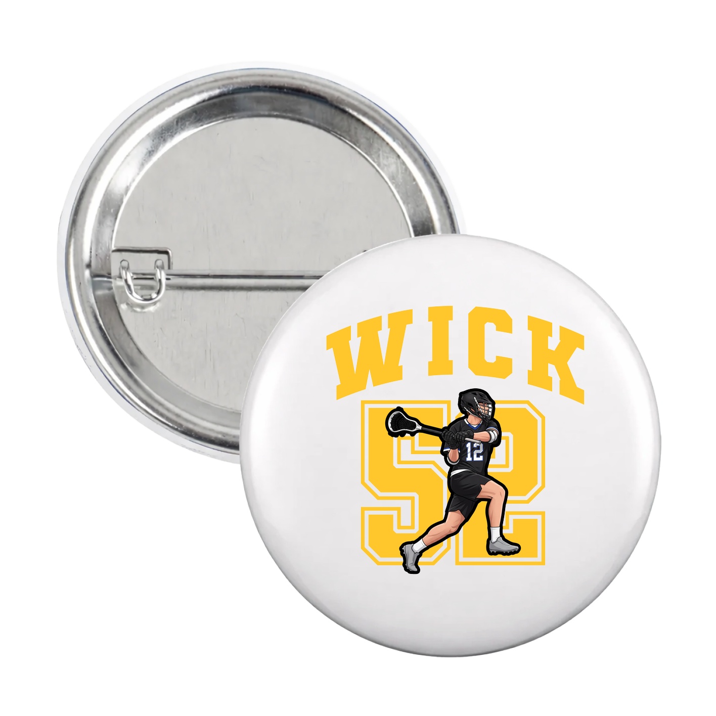 Game Day Button — Number in White
