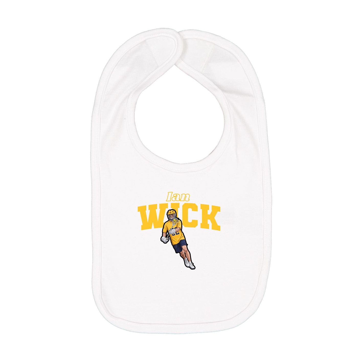 Infant Bib — Name Arch in White